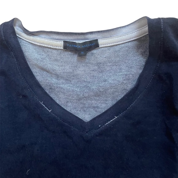 Patrick Assaraf Signature Vintage Wash Long Tee - Picture 4 of 5